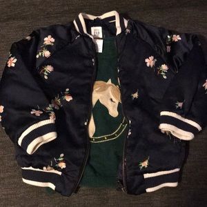 Size 4T Satin Bomber Jacket & Sweater